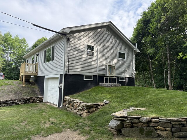 429 Rte 3, Palermo, ME 04354 - view of home's exterior featuring an attached garage and a lawn