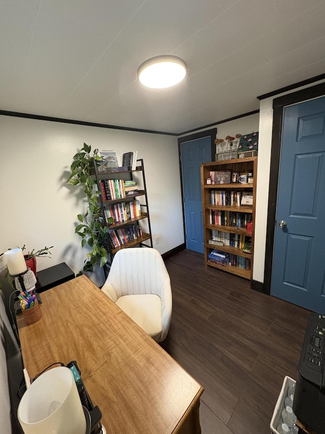429 Rte 3, Palermo, ME 04354 - home office featuring dark wood-style floors and baseboards