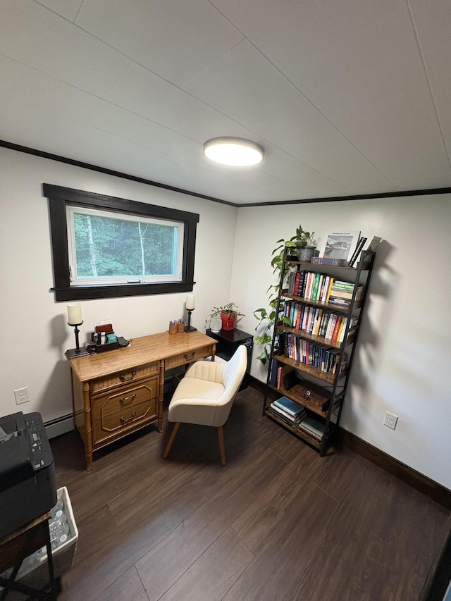 429 Rte 3, Palermo, ME 04354 - office with wood finished floors and baseboards