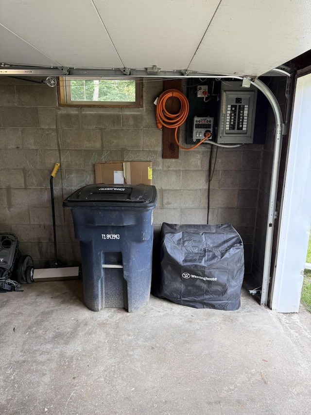 429 Rte 3, Palermo, ME 04354 - detailed view of electric panel and concrete flooring