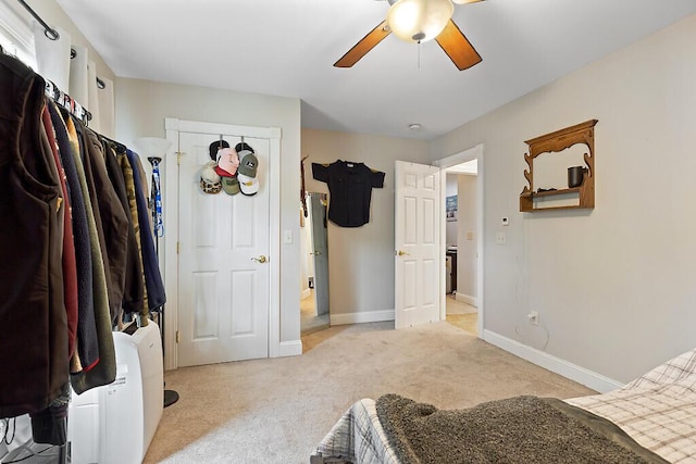 15 Fieldstone Dr, Augusta, ME 04330 - bedroom with light colored carpet and a ceiling fan