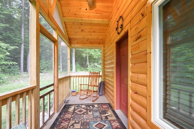 92 Cottage Shore Dr, Holden, ME 04429 - sunroom featuring vaulted ceiling
