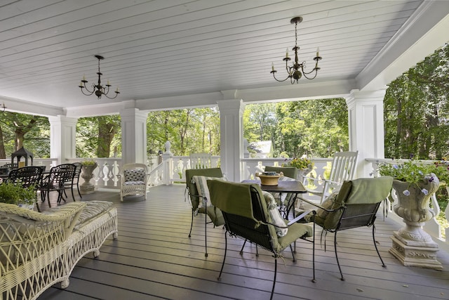 18 High St, Wiscasset, ME 04578 - wooden deck with outdoor dining area