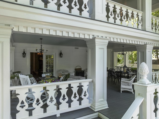 18 High St, Wiscasset, ME 04578 - wooden terrace featuring outdoor dining area