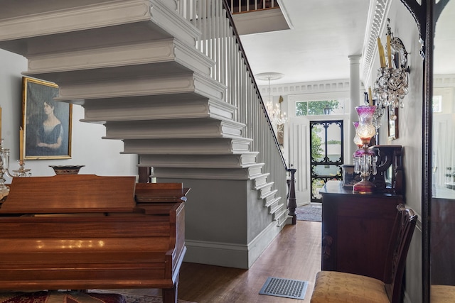 18 High St, Wiscasset, ME 04578 - stairway with wood finished floors