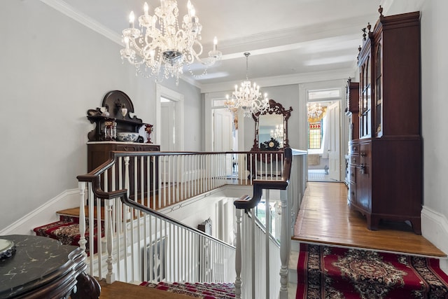 18 High St, Wiscasset, ME 04578 - stairway with a chandelier and ornamental molding
