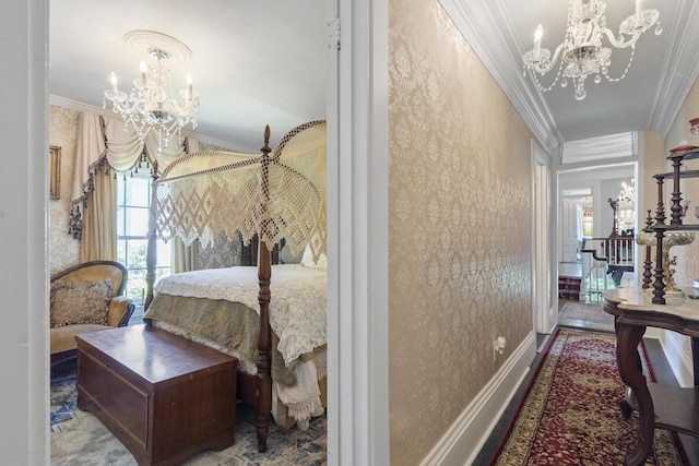 18 High St, Wiscasset, ME 04578 - hallway featuring a chandelier and crown molding
