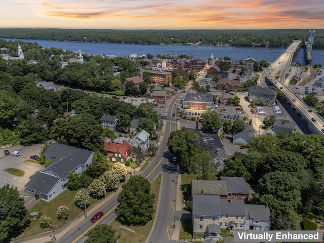 141 Centre St, Bath, ME 04530 - aerial view at dusk of a water view