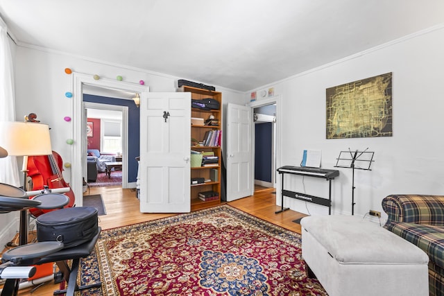 141 Centre St, Bath, ME 04530 - living area with wood finished floors and ornamental molding