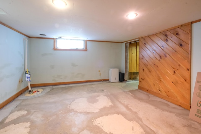 25 Oliver St, Bath, ME 04530 - basement with baseboards and crown molding