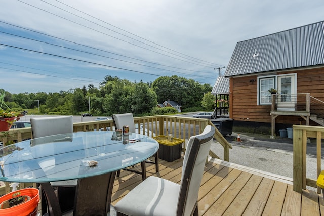 20 Elmwood Ave, Westbrook, ME 04092 - wooden deck with outdoor dining area