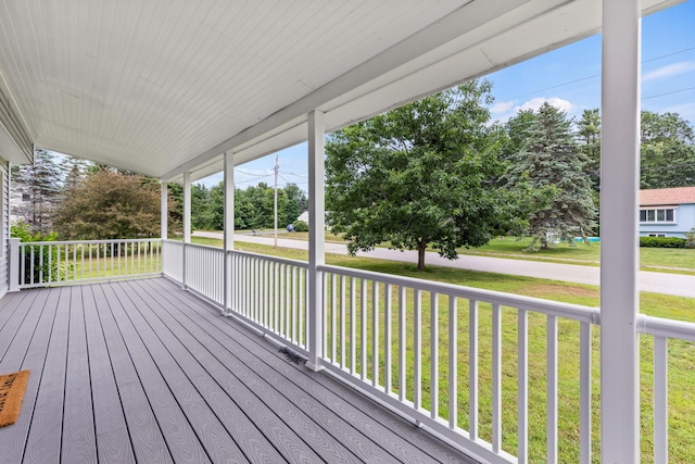 13 Wildbrook Dr, Biddeford, ME 04005 - wooden porch featuring a yard