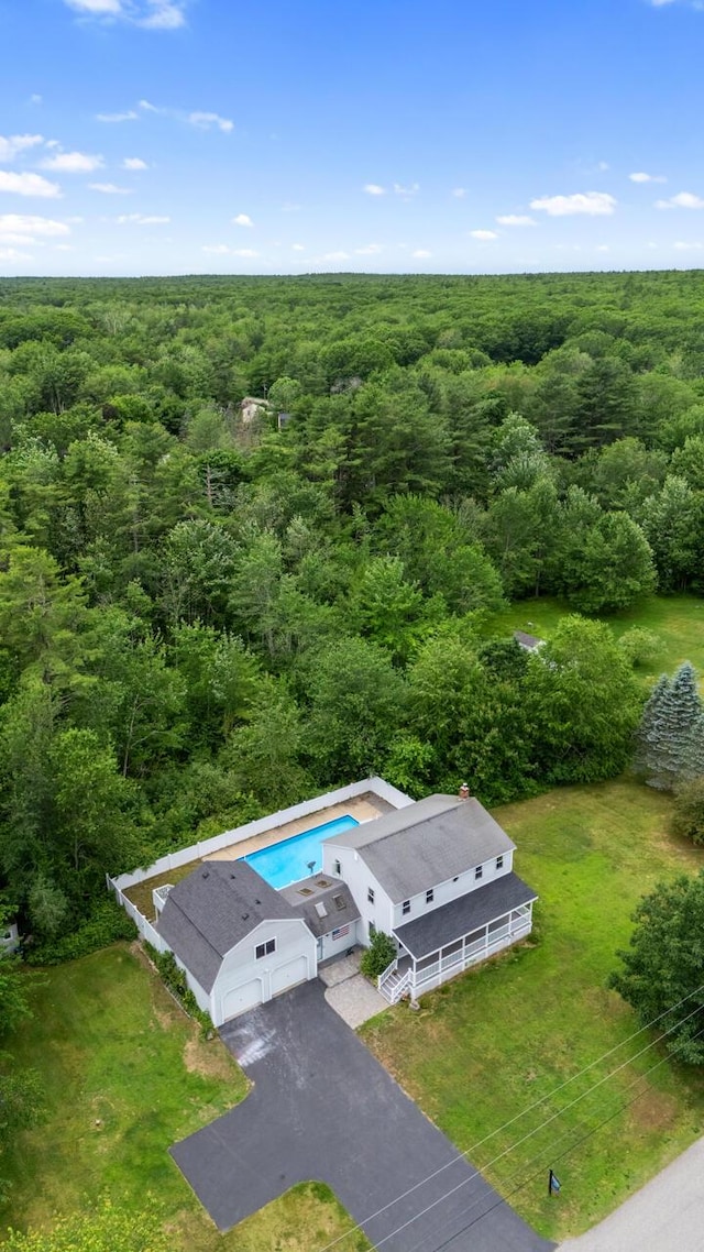 13 Wildbrook Dr, Biddeford, ME 04005 - aerial view of a heavily wooded area and a pool area