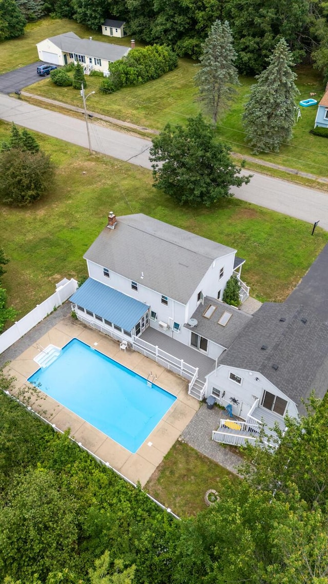 13 Wildbrook Dr, Biddeford, ME 04005 - view from above of property featuring a pool