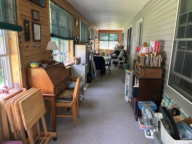 60 Dawes Rd, Dover-Foxcroft, ME 04426 - sunroom featuring carpet