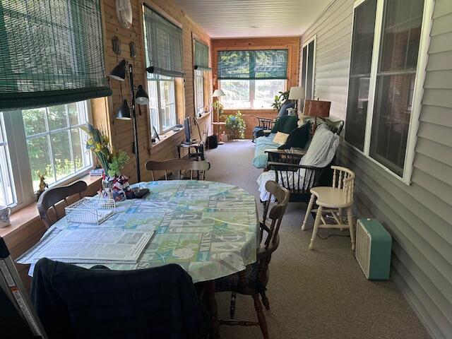 60 Dawes Rd, Dover-Foxcroft, ME 04426 - sunroom / solarium with carpet and wooden walls