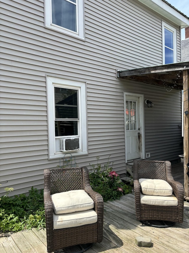 293 Grove St, Bangor, ME 04401 - wooden deck with cooling unit