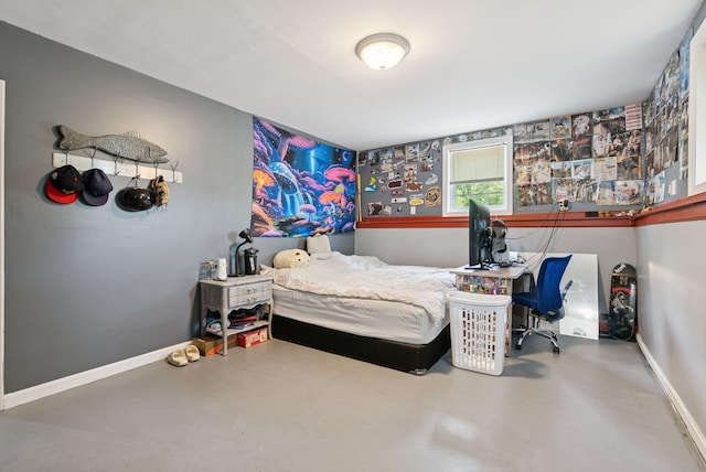 19 Straw Rd, Gorham, ME 04038 - bedroom featuring finished concrete floors and baseboards