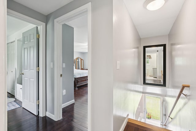19 Straw Rd, Gorham, ME 04038 - hall with dark wood-style floors and baseboards