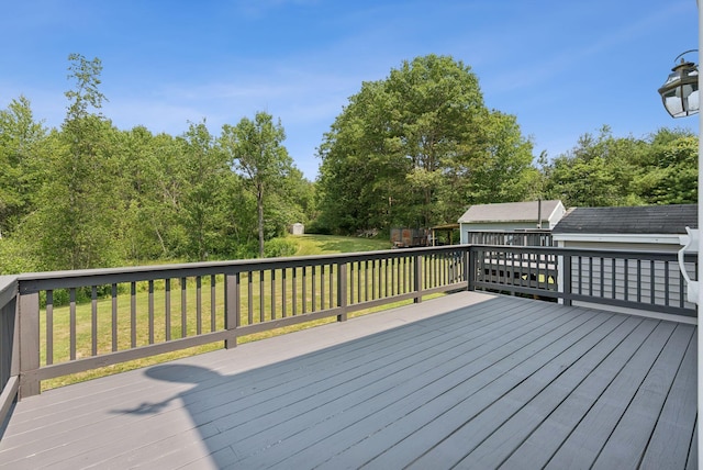 19 Straw Rd, Gorham, ME 04038 - wooden deck with a lawn