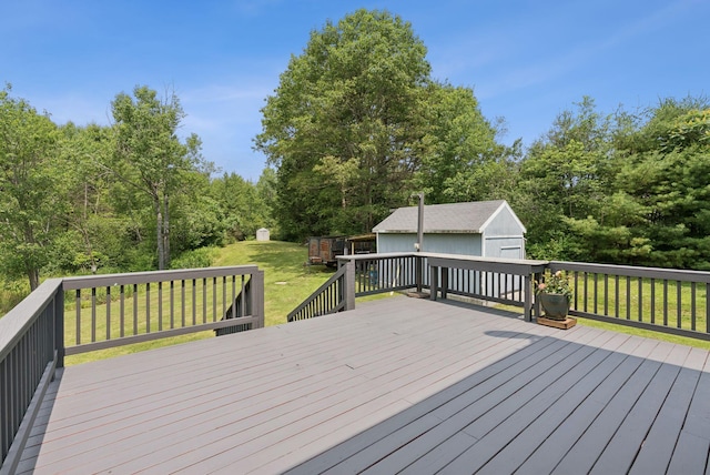 19 Straw Rd, Gorham, ME 04038 - wooden deck with a yard and an outdoor structure