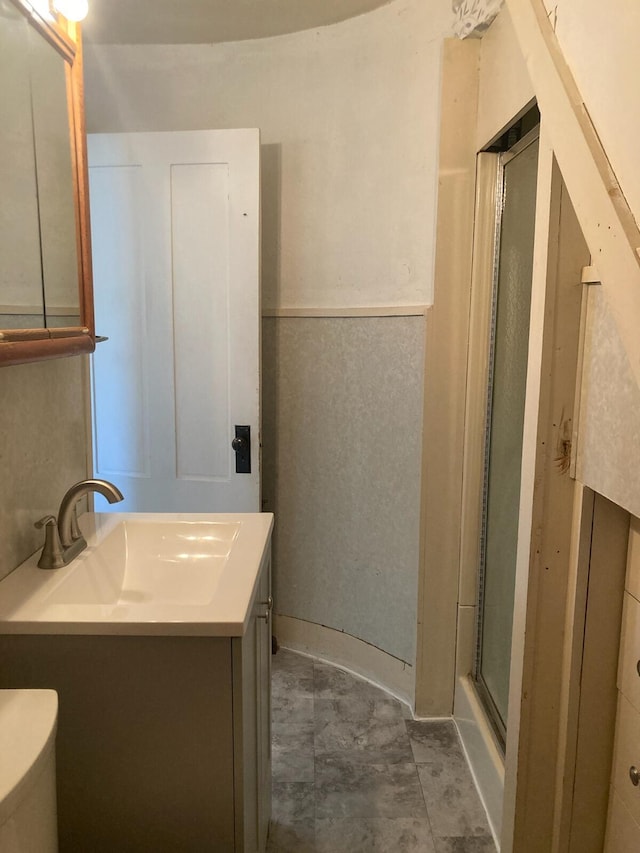 16 N Main St, Morrill, ME 04952 - bathroom featuring vanity and an enclosed shower