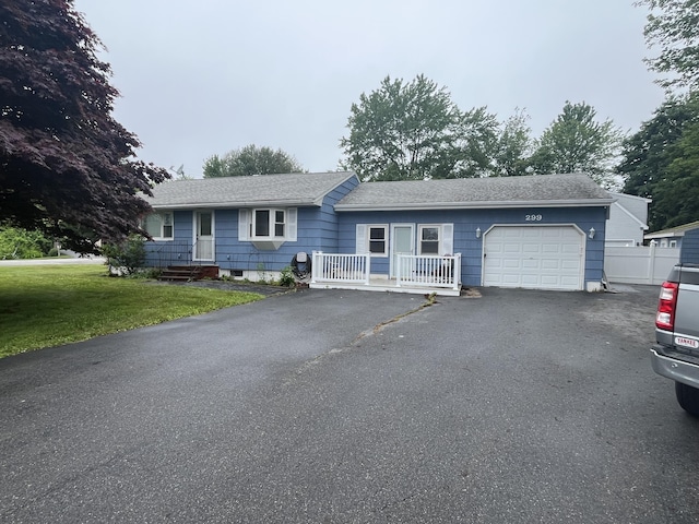 299 County Rd, Westbrook, ME 04092 - ranch-style home with an attached garage, driveway, and roof with shingles
