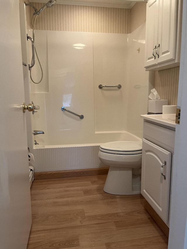 299 County Rd, Westbrook, ME 04092 - full bath featuring bathtub / shower combination, vanity, and wood finished floors