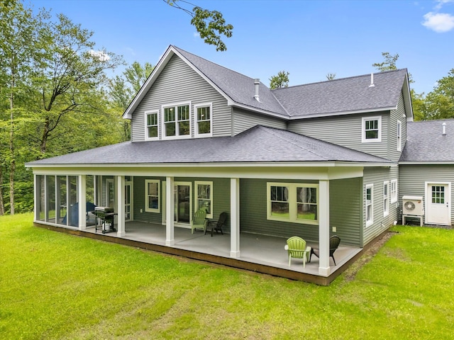 27 Meadow View Dr, Readfield, ME 04355 - rear view of house featuring roof with shingles and a yard