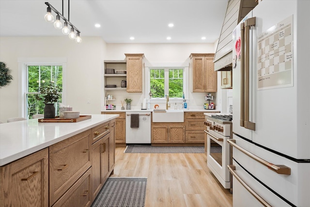 27 Meadow View Dr, Readfield, ME 04355 - kitchen featuring white appliances, healthy amount of natural light, light countertops, and recessed lighting