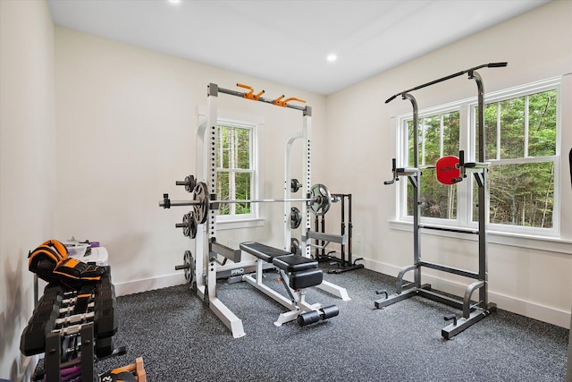 27 Meadow View Dr, Readfield, ME 04355 - workout room featuring baseboards and recessed lighting