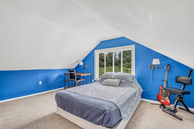 1511 Alna Rd, Alna, ME 04535 - carpeted bedroom featuring baseboards and lofted ceiling