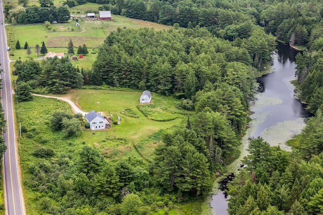 1511 Alna Rd, Alna, ME 04535 - aerial overview of property's location featuring a nearby body of water and rural landscape