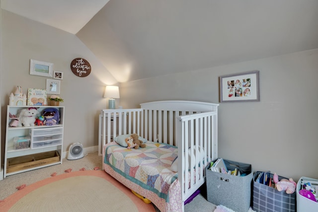 12 Maple St, Bath, ME 04530 - carpeted bedroom featuring vaulted ceiling and baseboards