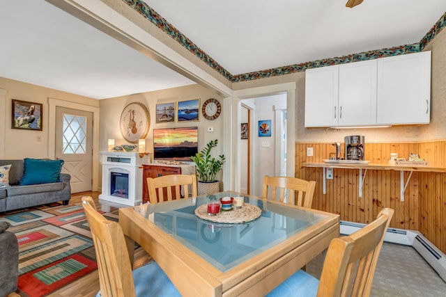233 Northern Ave, Augusta, ME 04330 - dining space with a glass covered fireplace