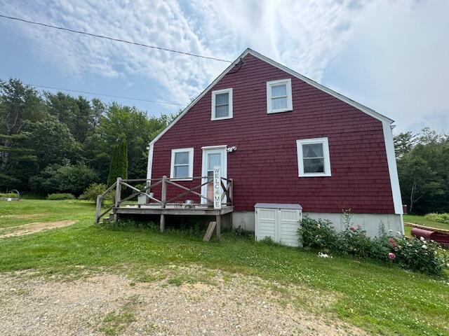 152 Cross Rd, Alna, ME 04535 - rear view of house with a yard