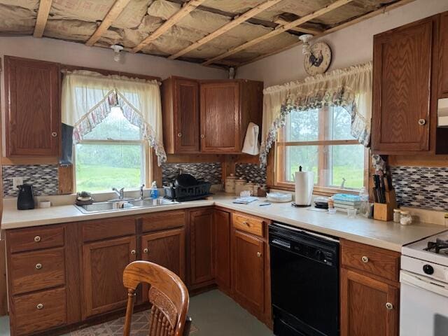 152 Cross Rd, Alna, ME 04535 - kitchen with dishwasher, gas range gas stove, plenty of natural light, and backsplash
