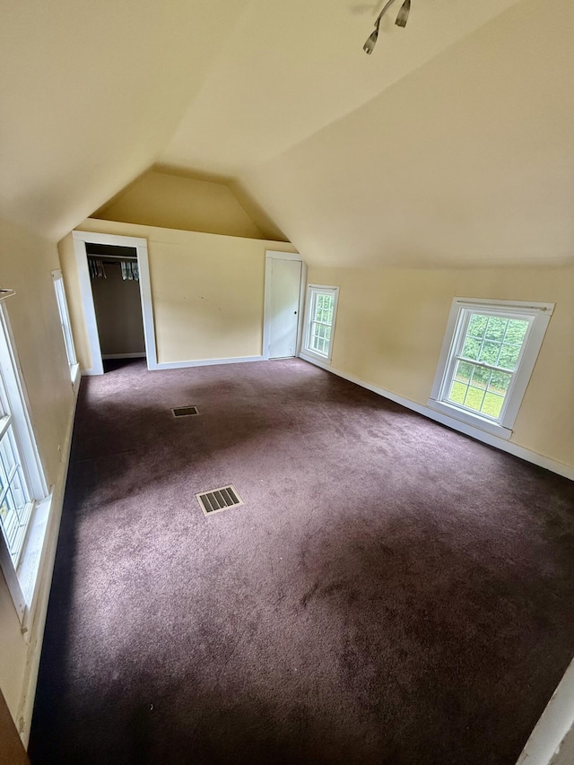 69 Lafayette St, Calais, ME 04619 - additional living space featuring carpet flooring and vaulted ceiling