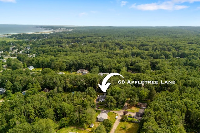 68 Appletree Ln, Wells, ME 04090 - drone / aerial view of a heavily wooded area and a nearby body of water