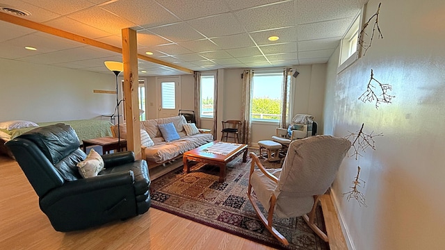 9 County Rd, Lubec, ME 04652 - living area featuring wood finished floors and a paneled ceiling