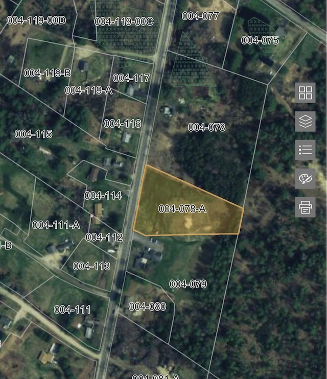 256 Pinkham Brook Rd, Durham, ME 04222 - aerial map of property and surrounding area featuring property boundaries highlighted