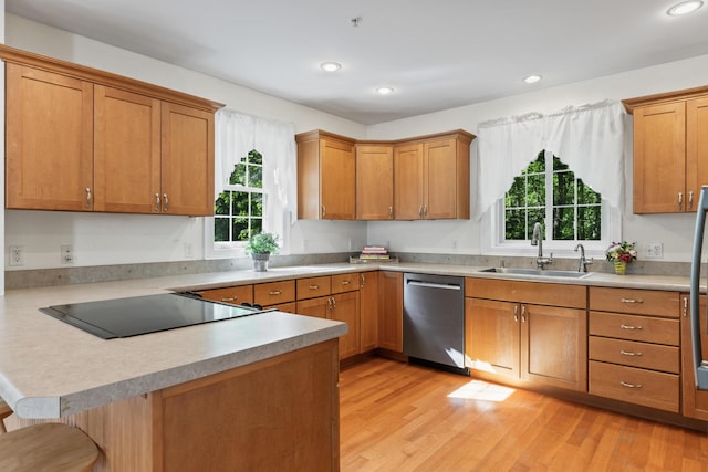 17 Tuttle Ln, Wells, ME 04090 - kitchen with stainless steel dishwasher, stovetop, healthy amount of natural light, a peninsula, and recessed lighting