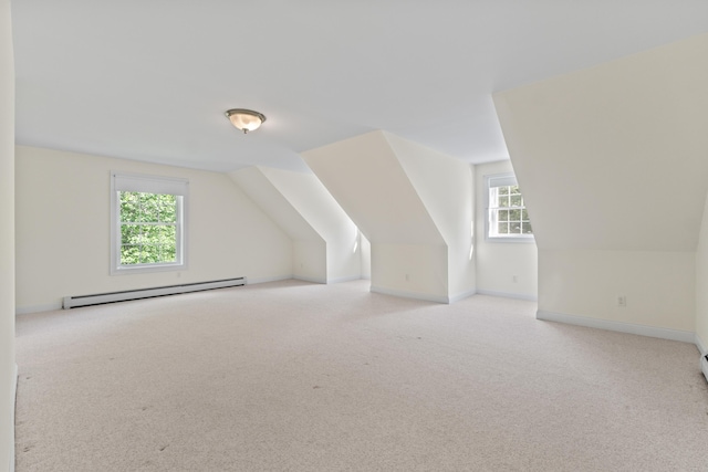 17 Tuttle Ln, Wells, ME 04090 - bonus room with a baseboard heating unit, carpet floors, and lofted ceiling