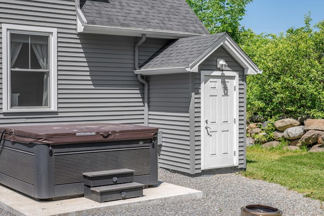 123 Lasalle Dr, Bangor, ME 04401 - view of outdoor structure with a hot tub