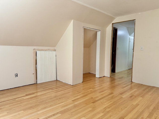 1606 Avenue Rd, Exeter, ME 04435 - bonus room featuring light wood-style flooring and vaulted ceiling
