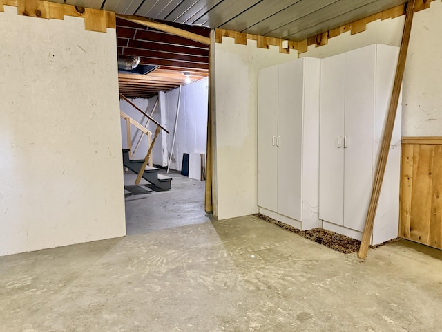 1606 Avenue Rd, Exeter, ME 04435 - unfinished below grade area featuring stairs