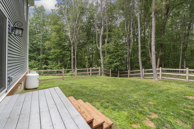 1031 Hallowell Rd, Durham, ME 04222 - fenced backyard featuring a deck