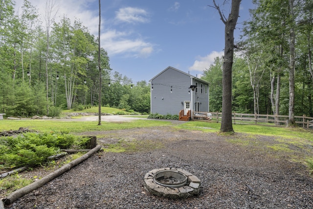 1031 Hallowell Rd, Durham, ME 04222 - view of yard with an outdoor fire pit