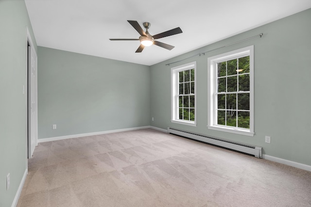 1031 Hallowell Rd, Durham, ME 04222 - unfurnished room featuring baseboard heating, ceiling fan, and carpet