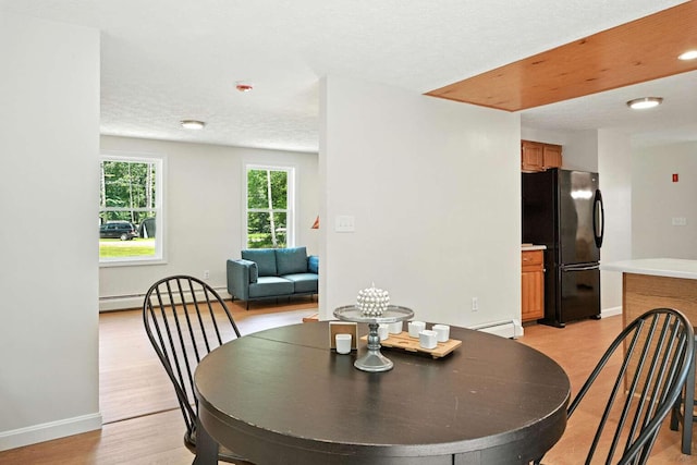 117 Badger Cir, Limerick, ME 04048 - dining space featuring a baseboard heating unit and light wood-style flooring